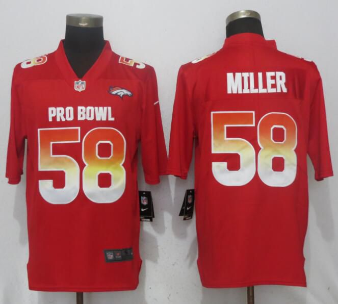 Men Denver Broncos #58 Miller Red New Nike Royal 2018 Pro Bowl Limited NFL Jerseys->->NFL Jersey